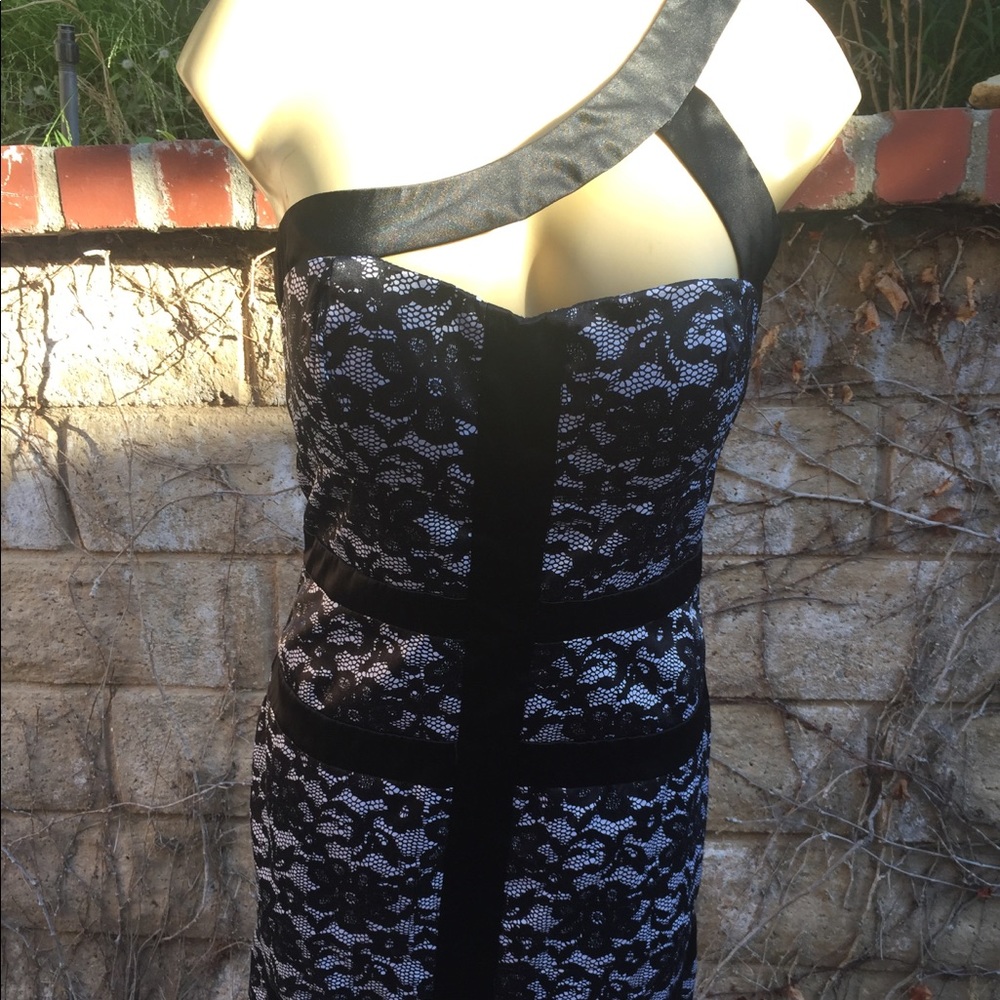 XOXO club dress black silver lace Size7/8